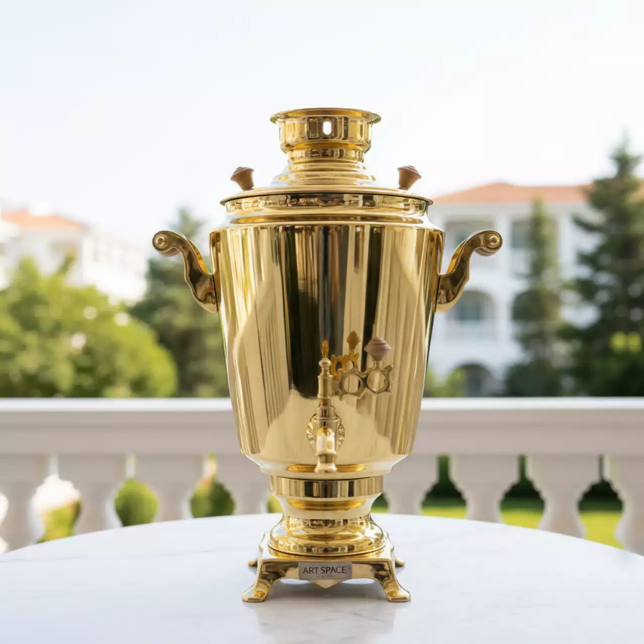 Аренда Самовар декоративный 4 л золото в Swissôtel Resort Sochi Kamelia — ART SPACE