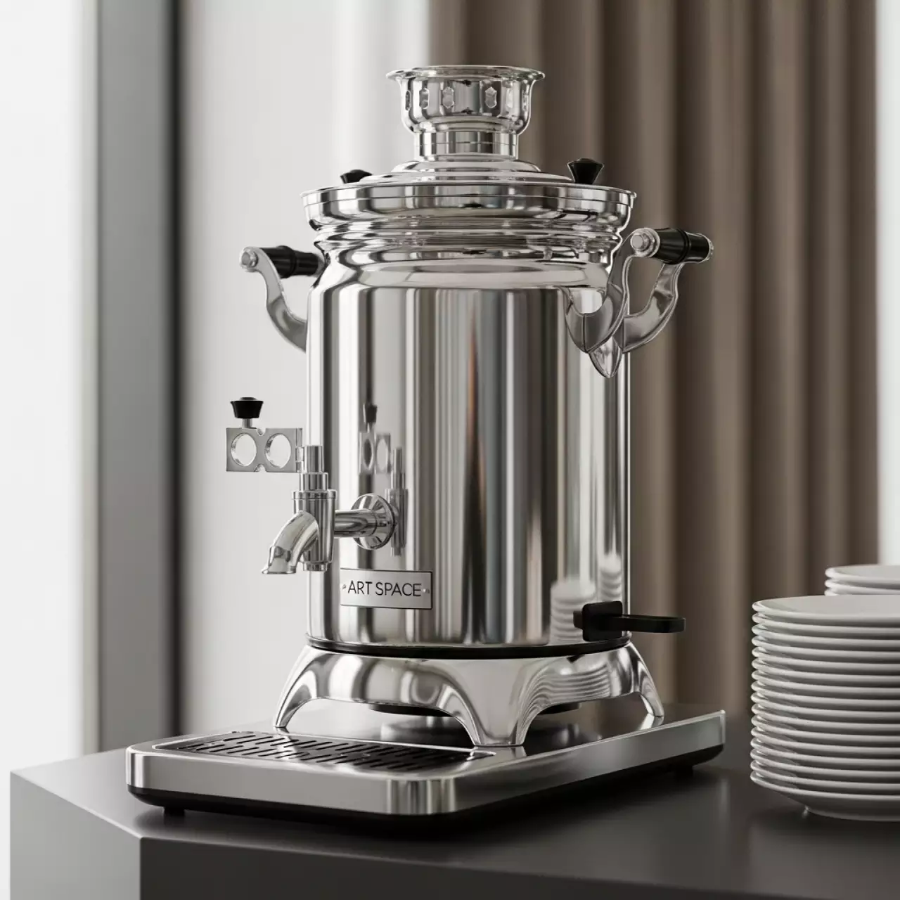 Аренда Самовар электрический 3 л серебро в Гранд Отель Поляна — ART SPACE