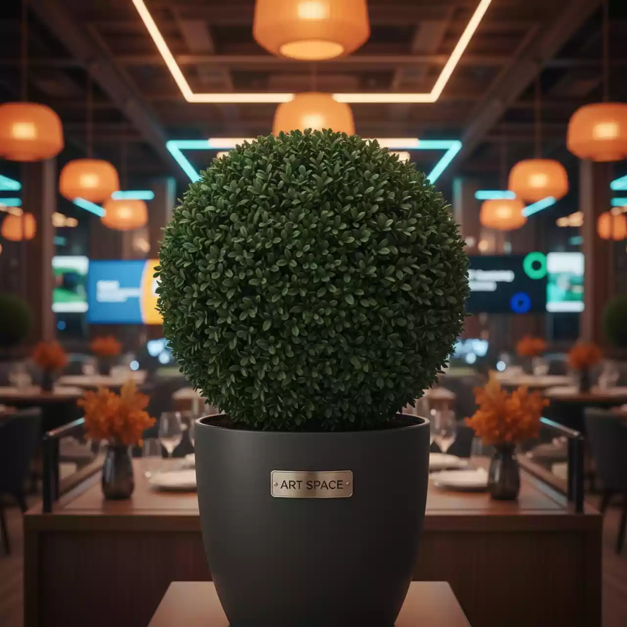 Аренда Самшит 50 см в ресторане «Brunello» — ART SPACE