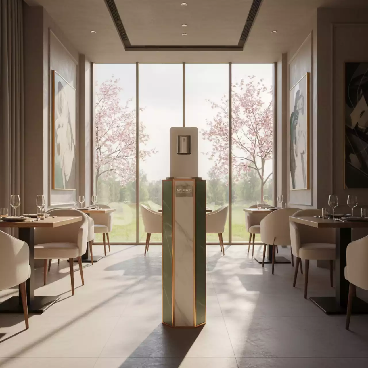 Аренда Санитайзер стойка для площадки в ресторане «Voda» — ART SPACE