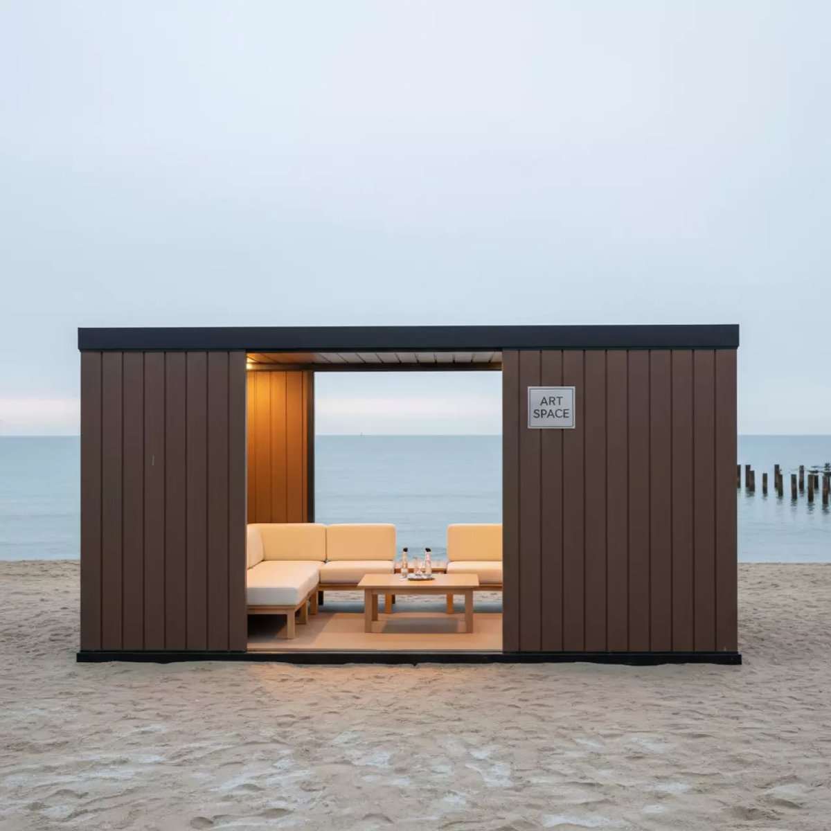 Аренда Сарай Дарвин 6х4 коричневый на пляжных клубах Хосты — ART SPACE