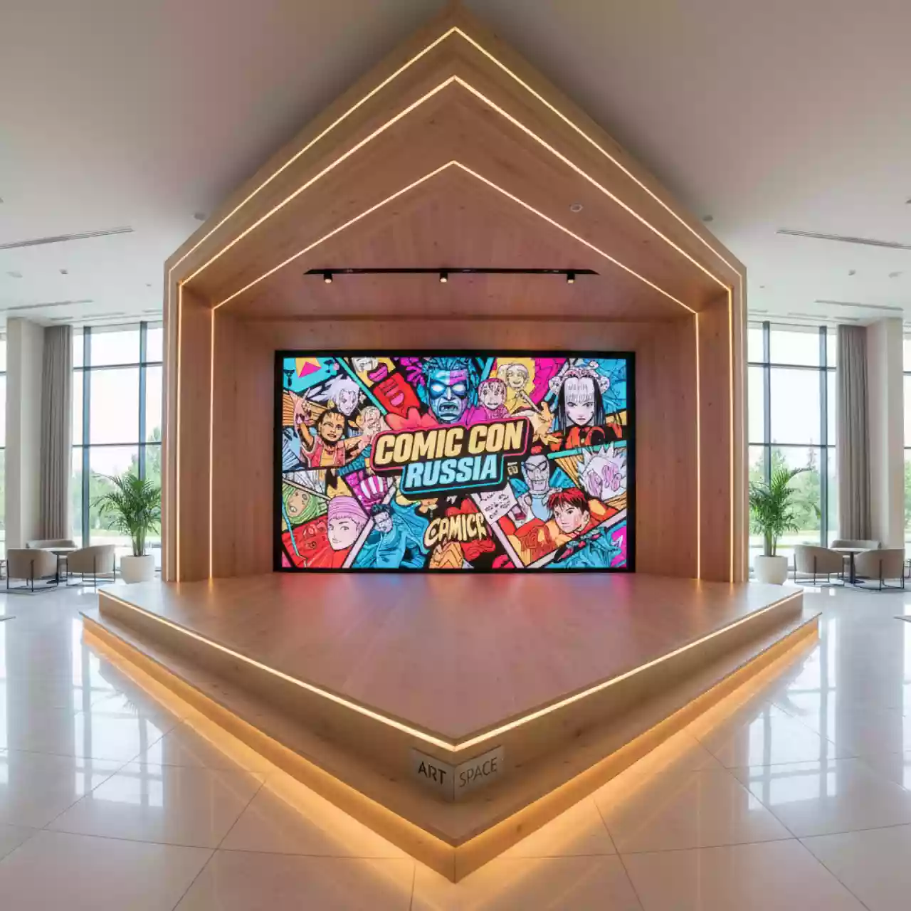 Аренда Сцена 5х3 м с экраном 4,5х2,5 м в Rodina Grand Hotel & SPA — ART SPACE