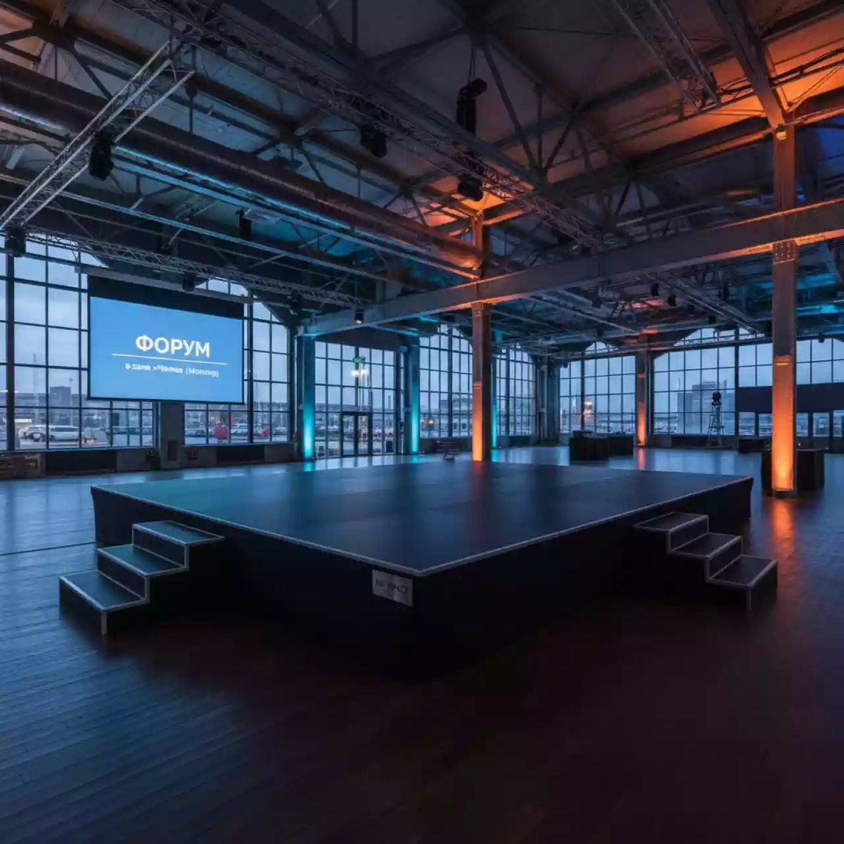 Аренда Сцена 6х4 м Europodium в зале «Чайка» (Морпорт) — ART SPACE