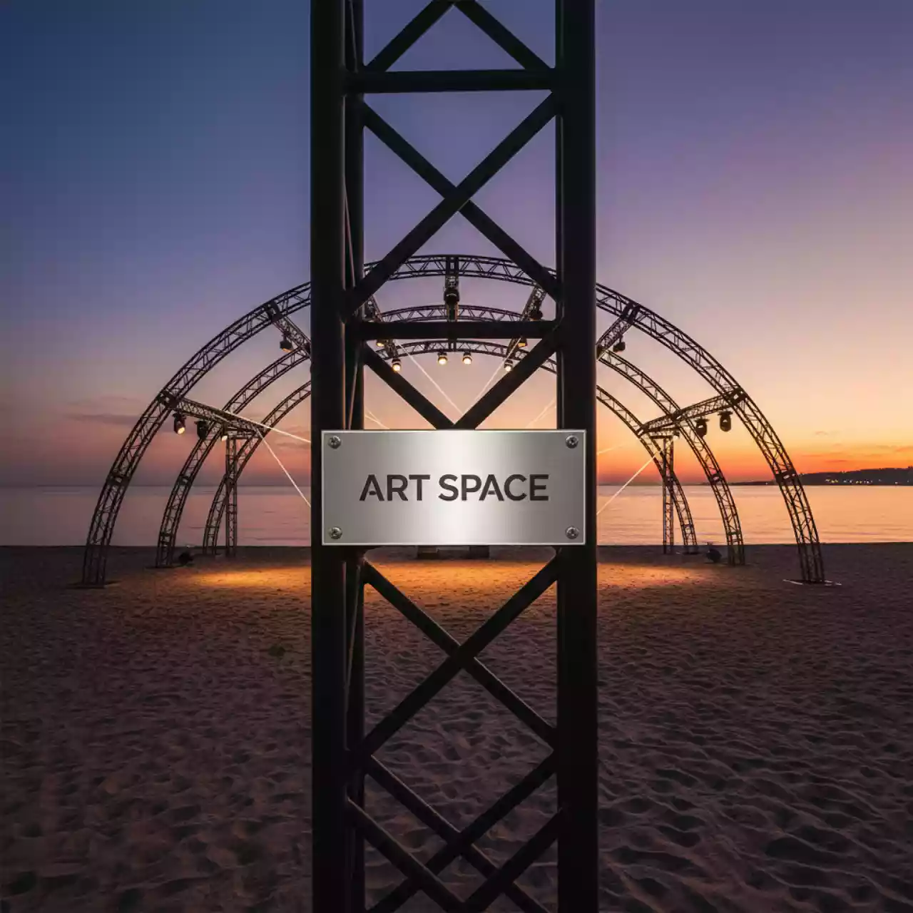 Аренда Сцена арочная 14х10 м черная на пляже «Мандарин» — ART SPACE