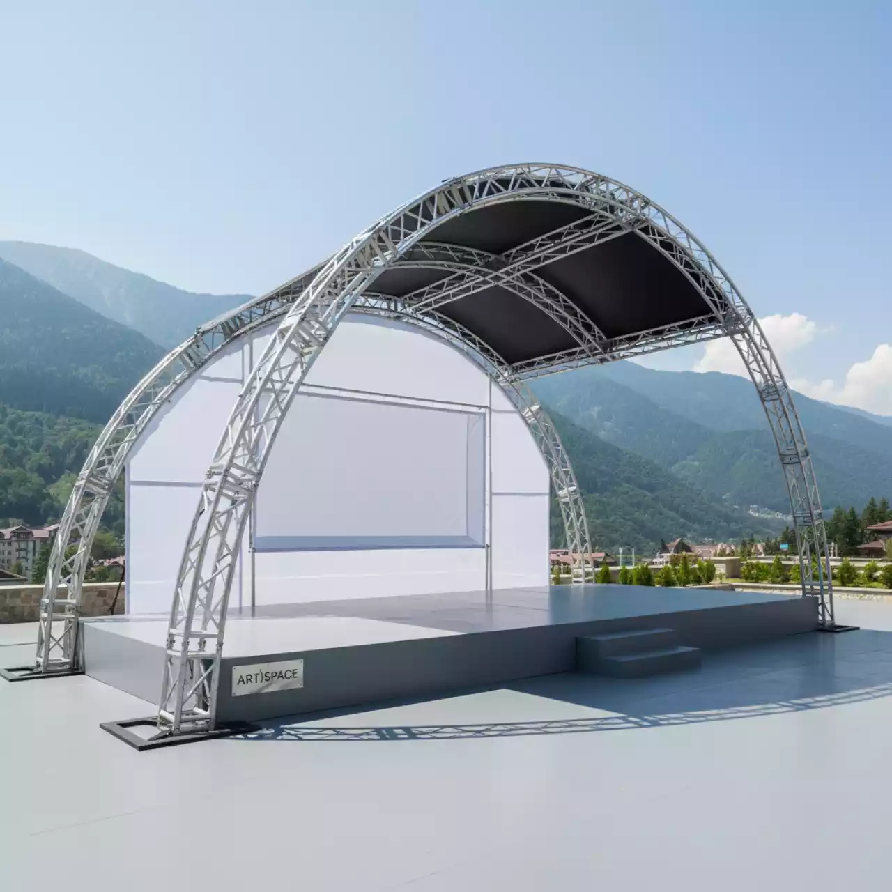 Аренда Сцена арочная 16х12 м металлик в Гранд Отель Поляна — ART SPACE