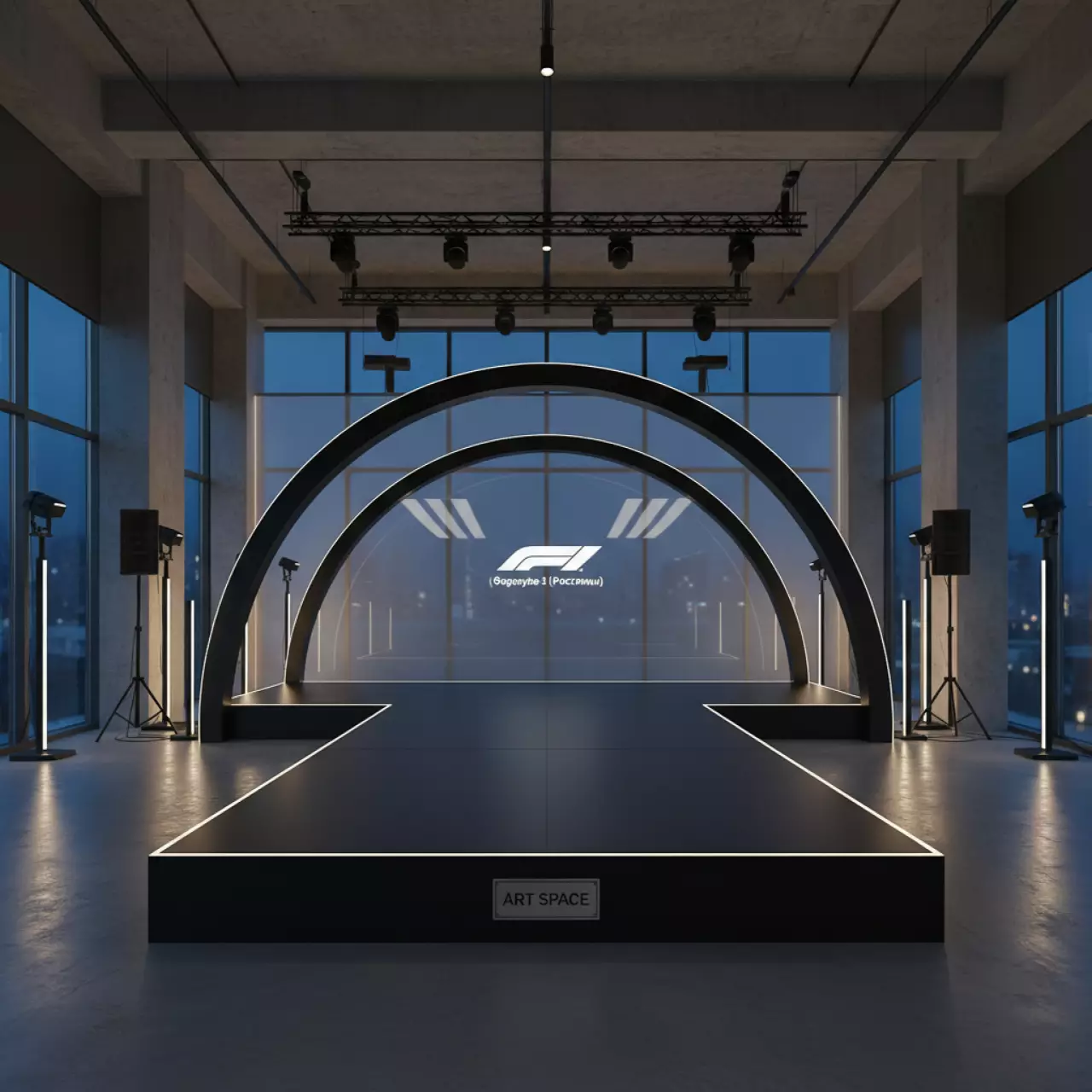 Аренда Сцена арочная 20х14 м черная в Pullman Sochi Centre — ART SPACE