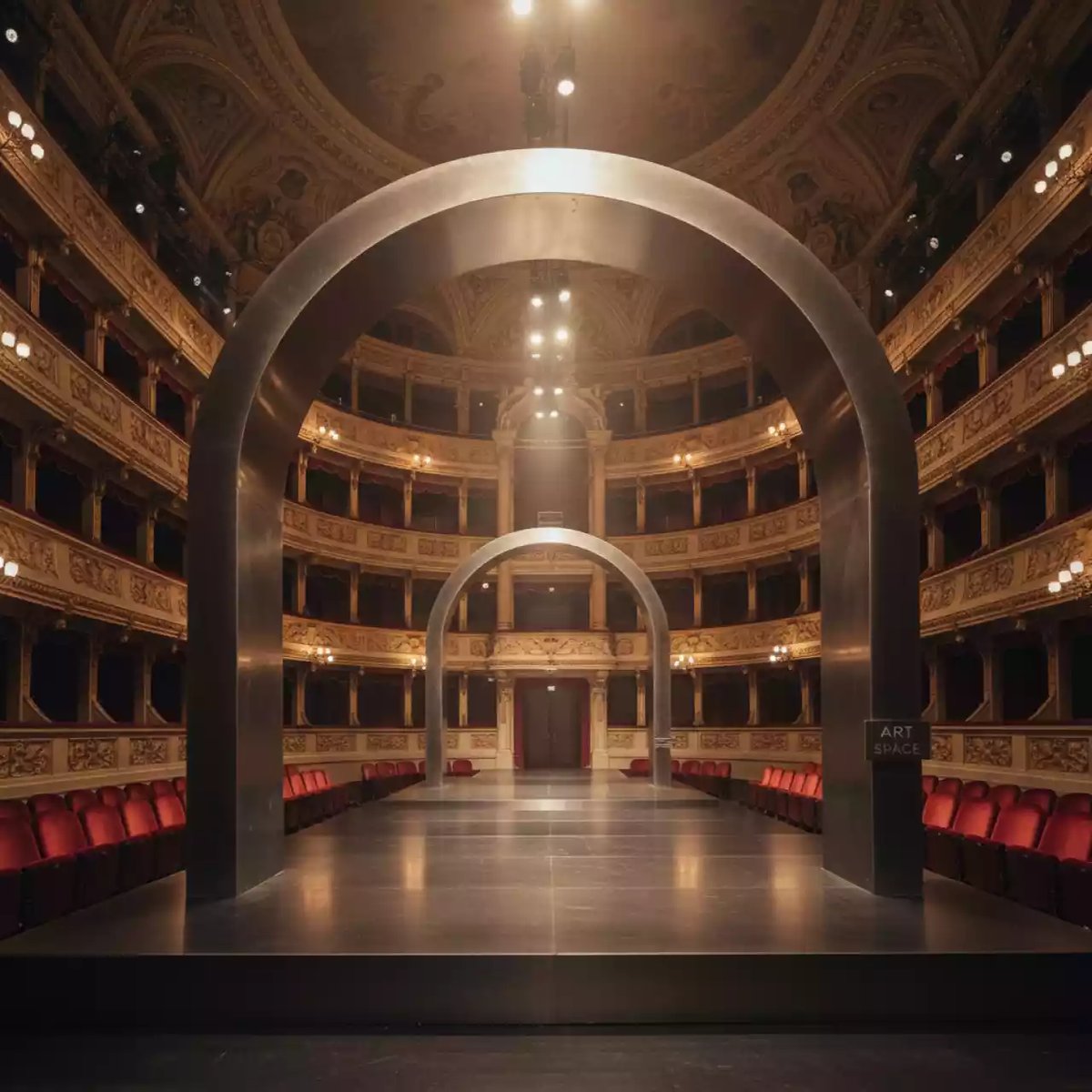 Аренда Сцена арочная 4х3 металлик в Зимнем театре — ART SPACE