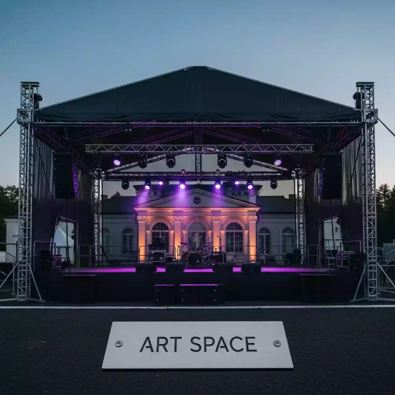 Аренда Сцена двускатная 20х14 м черная на вилле «Анна» — ART SPACE