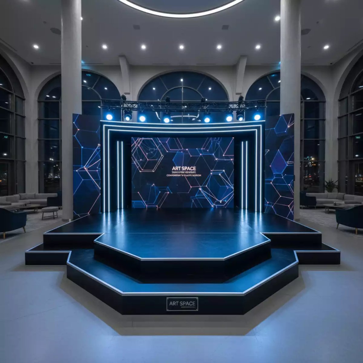 Аренда Сцена двускатная 4х3 черная в Cosmos Sochi Hotel — ART SPACE