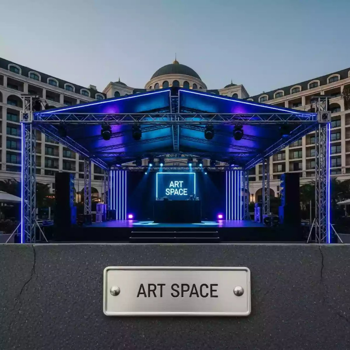 Аренда Сцена Layher 4х3 м с крышей в Grand Karat Sochi — ART SPACE