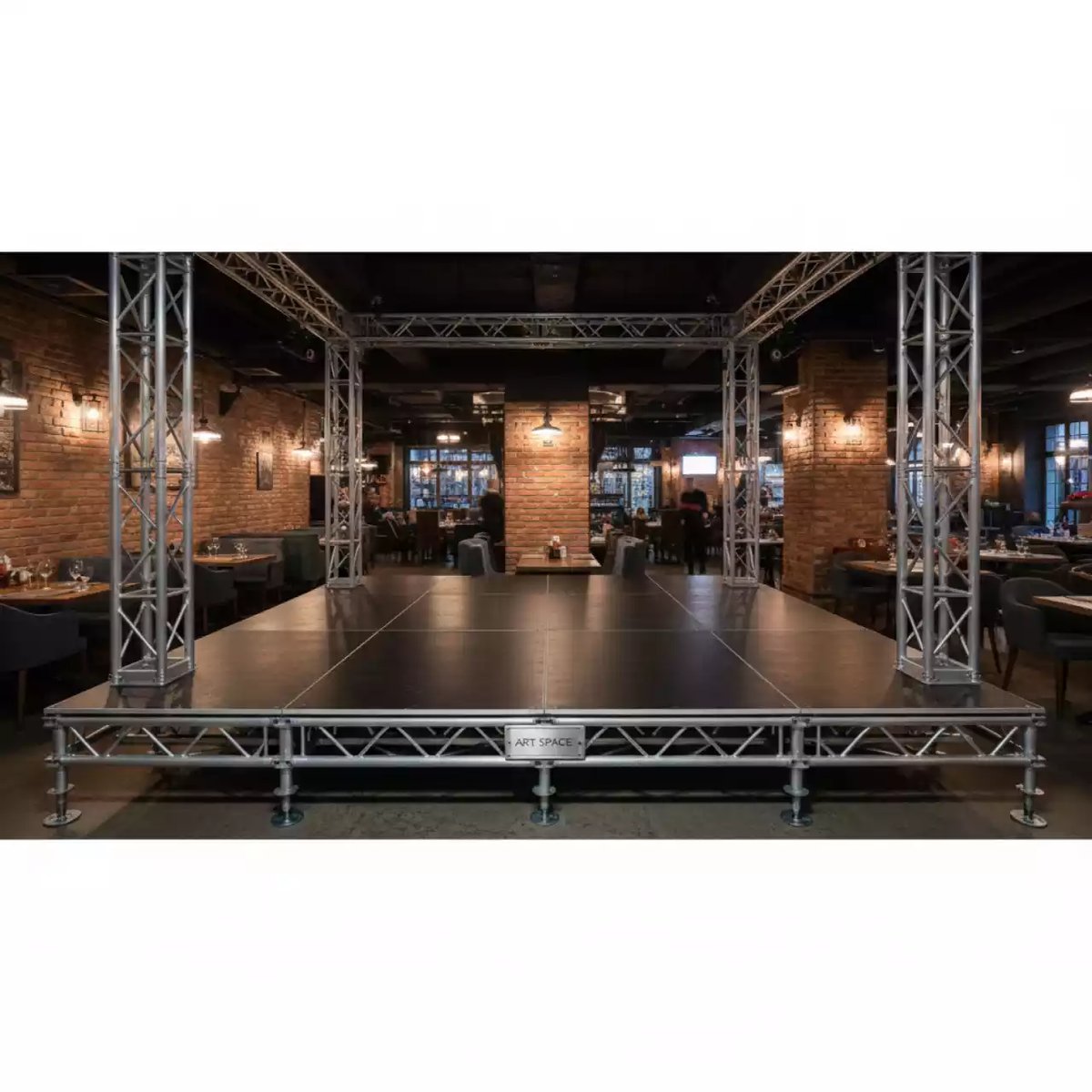 Аренда Сцена Layher 6х4 м в ресторане «Плакучая Ива» — ART SPACE