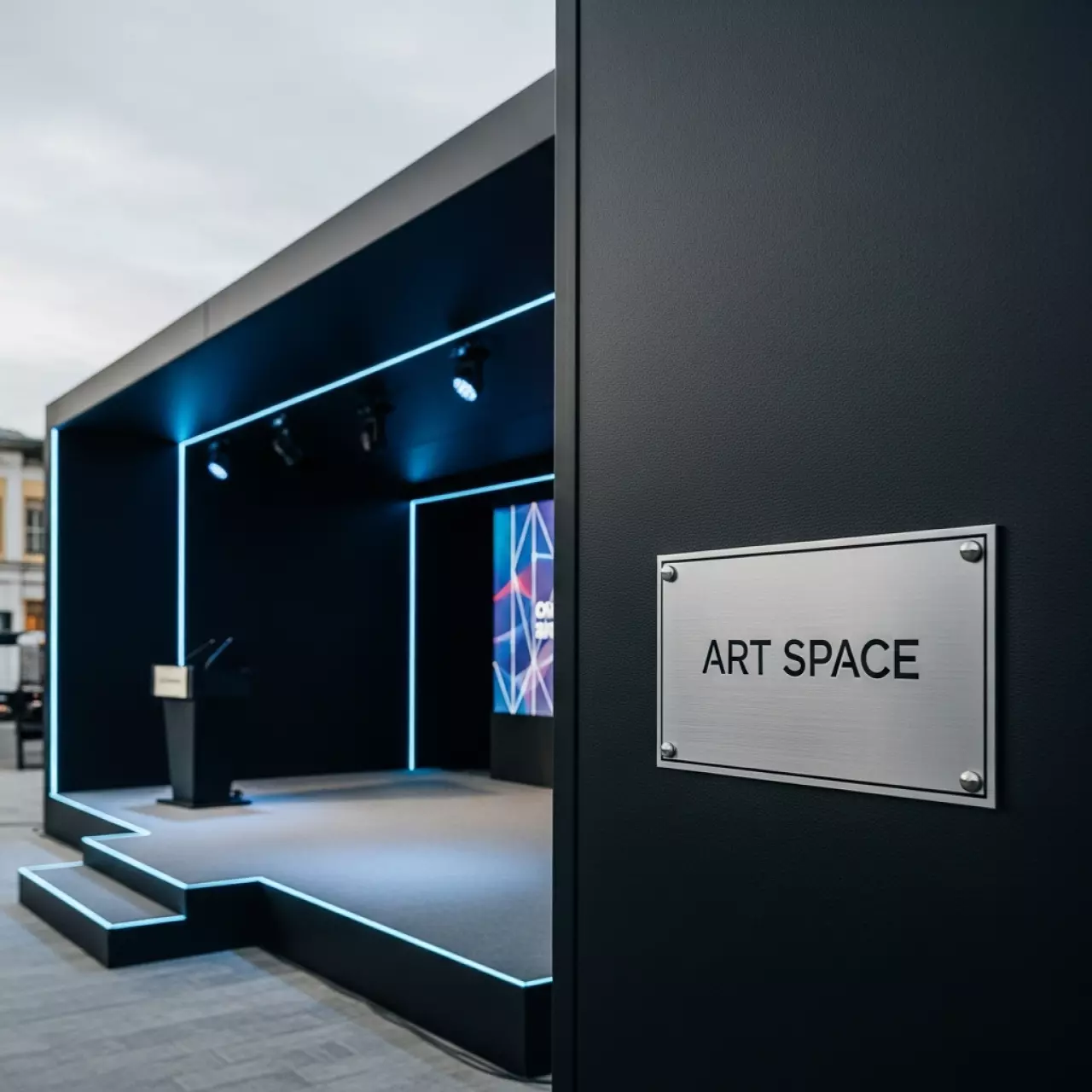 Аренда Сцена односкатная 10х8 м черная в комплексе Sea Galaxy — ART SPACE