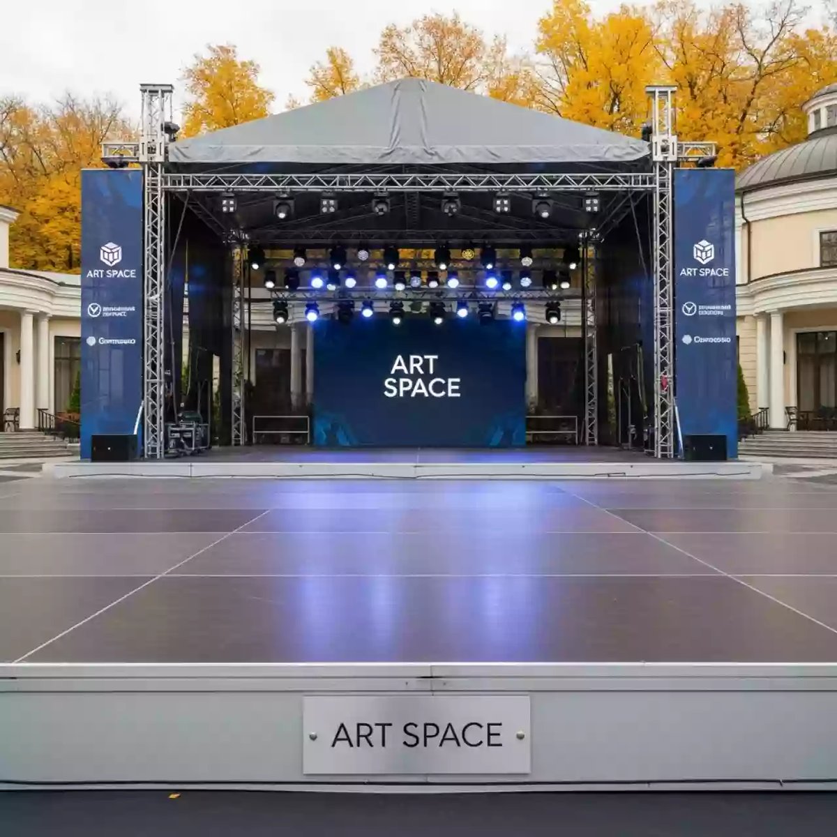 Аренда Сцена односкатная 10х8 м металлик в санатории «Черноморье» — ART SPACE