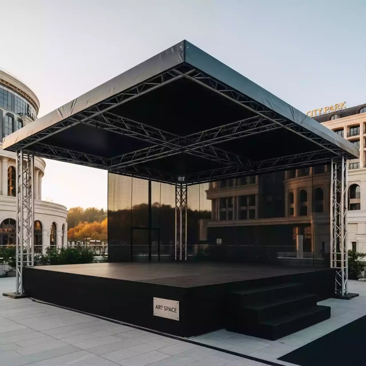 Аренда Сцена односкатная 4х3 м черная в City Park Hotel Sochi — ART SPACE