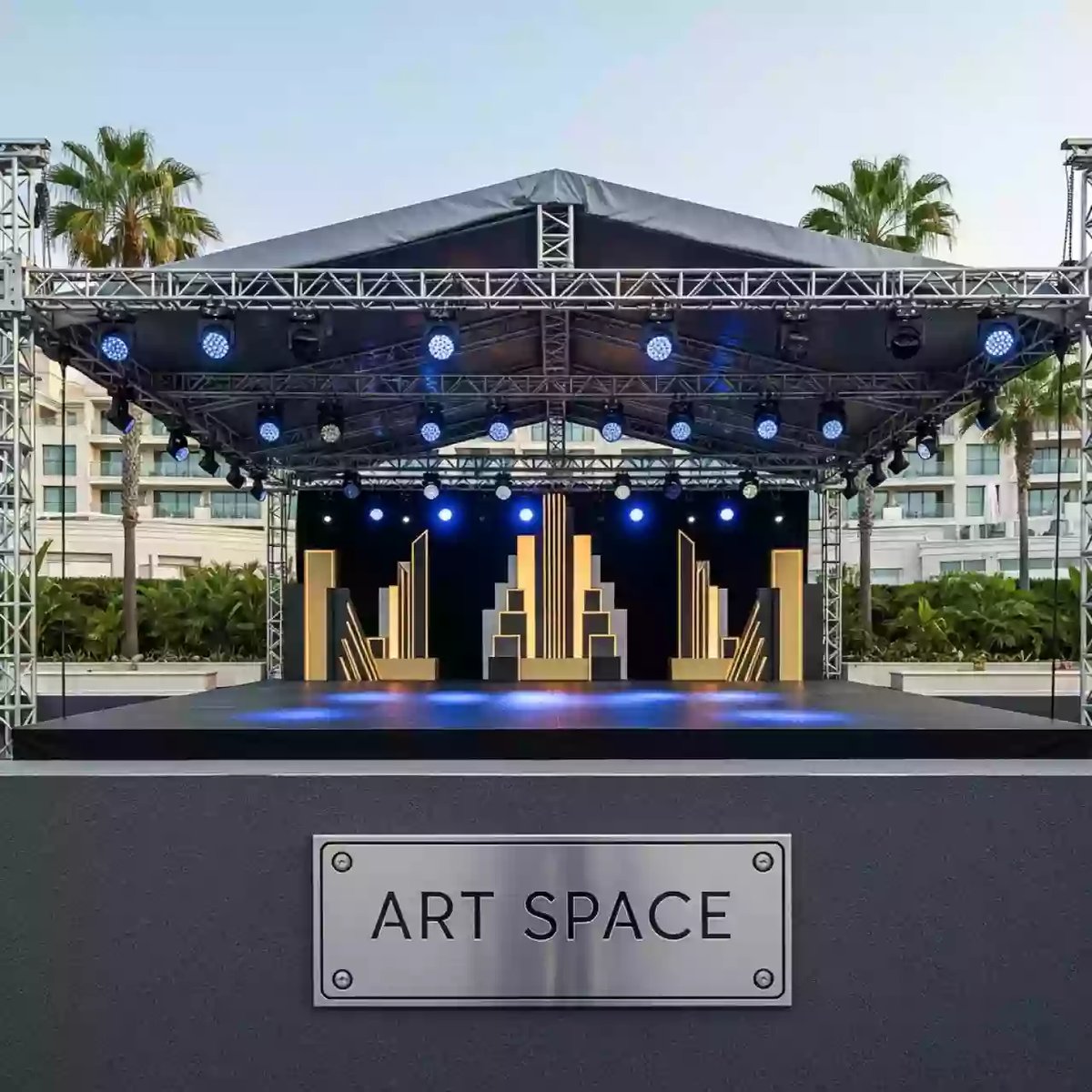Аренда Сцена односкатная 8х6 м металлик в гранд-отеле «Жемчужина» — ART SPACE