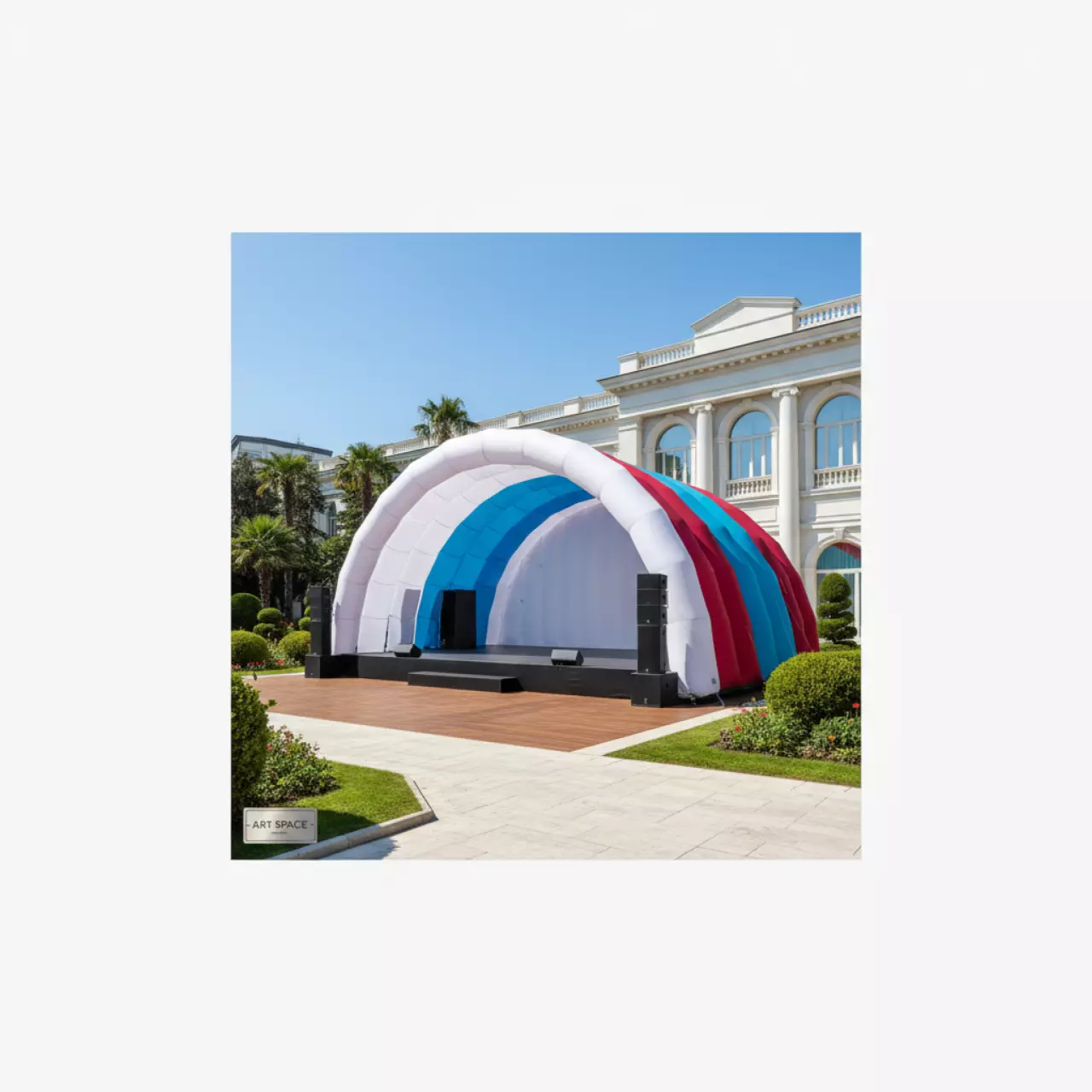 Аренда Сцена ракушка надувная Триколор 12х6 м в Swissôtel Resort Sochi Kamelia — ART SPACE