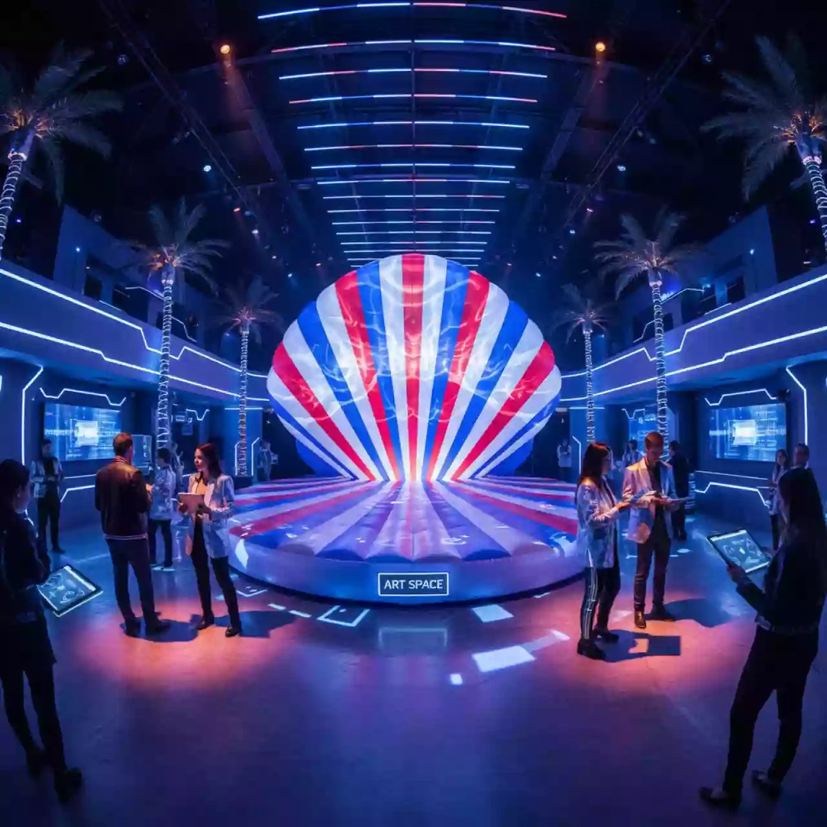 Аренда Сцена ракушка надувная "Триколор" 9х4,5 м в пляжном клубе Del Mar — ART SPACE