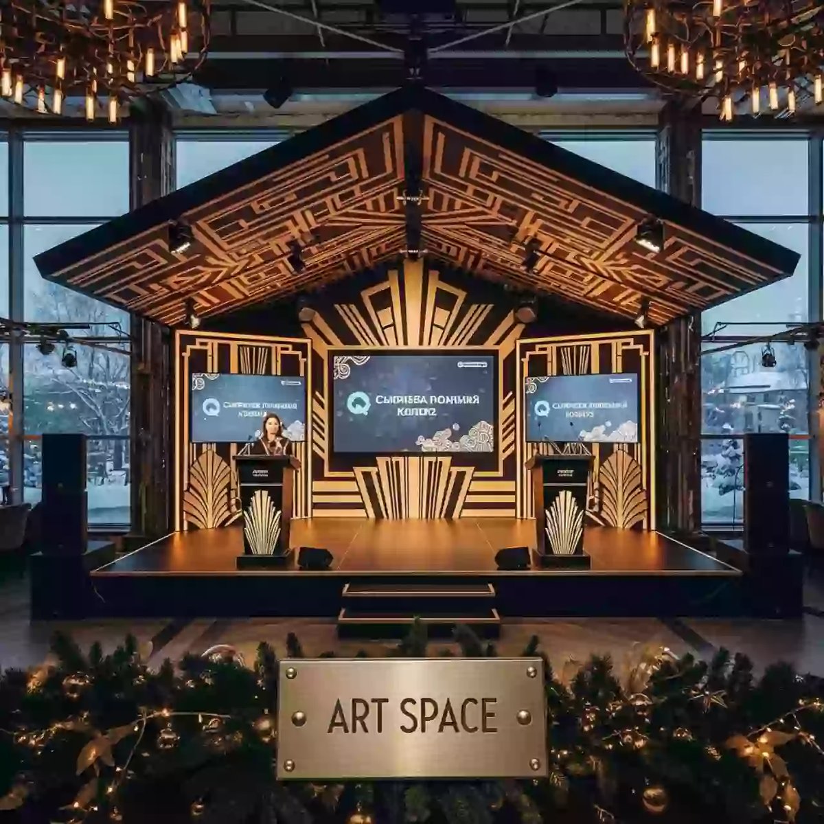 Аренда Сцена с односкатной крышей в ресторане «Сыроварня» — ART SPACE