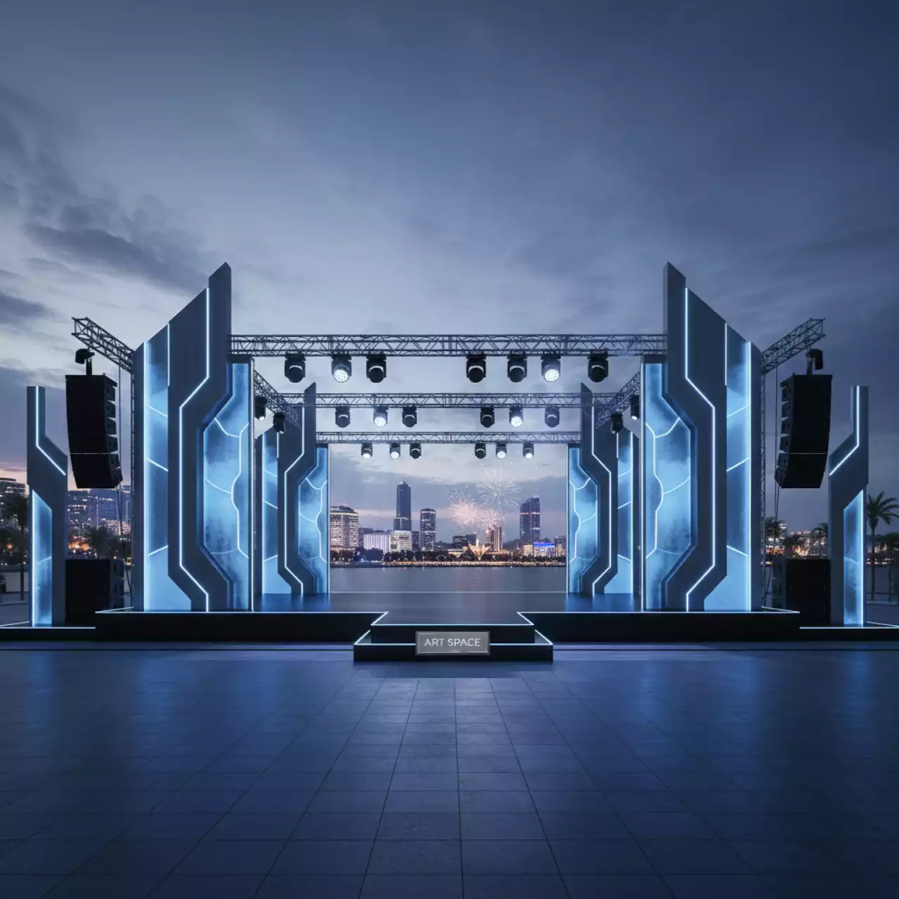 Аренда Сцены 7,5х5,5 м с порталами на Имеретинской набережной — ART SPACE