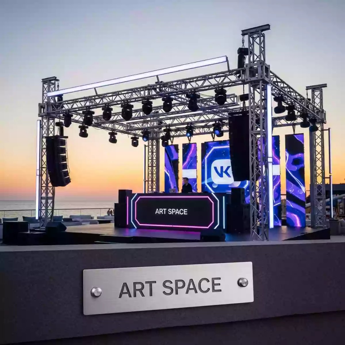 Аренда Сцены 7,5х5 м на пляжных клубах Хосты — ART SPACE