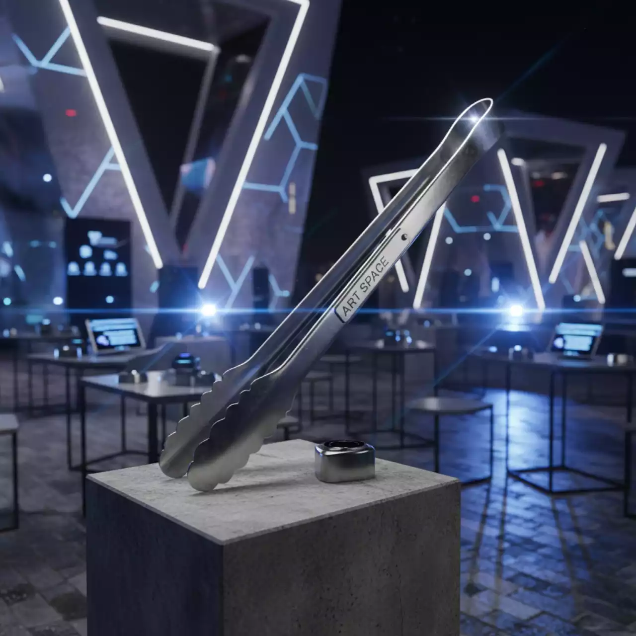 Аренда Щипцы для мяса нержавеющие 21 см на территории Морпорта Сочи — ART SPACE