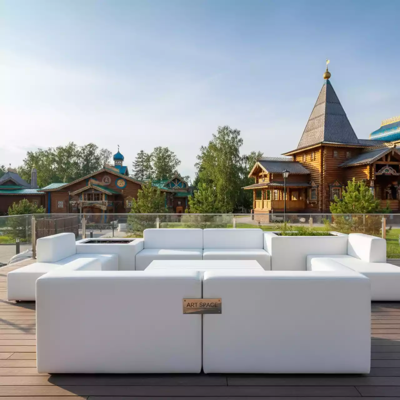 Аренда Секция модульная Rhyme White белая в этно-парке «Моя Россия» — ART SPACE