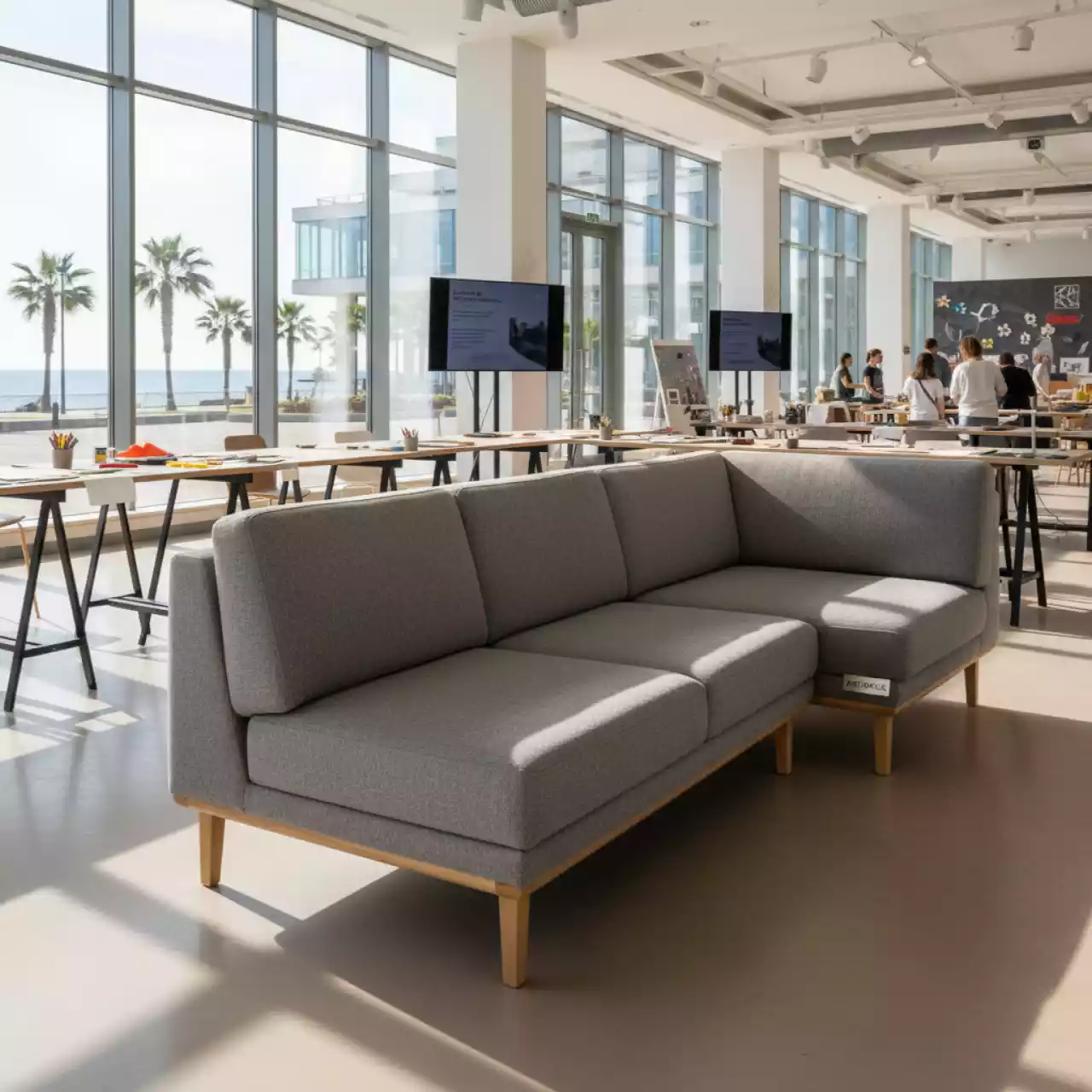 Аренда Секция угловая Block правая серая Имеретинская набережная — ART SPACE