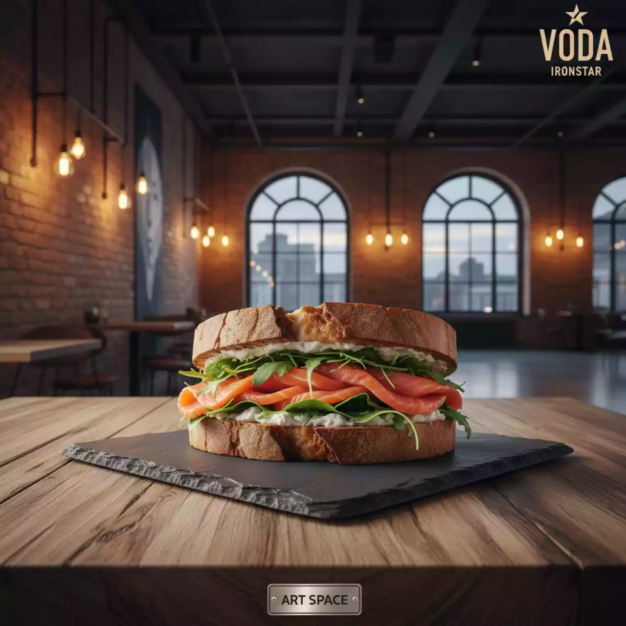 Аренда Сэндвич с лососем в ресторане «Voda» — ART SPACE