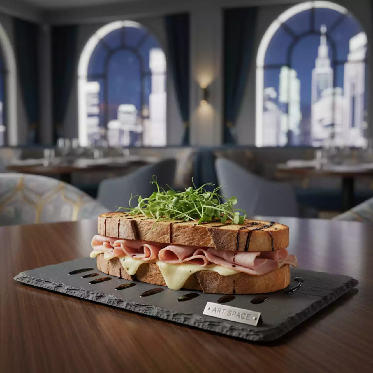 Аренда Сэндвич с ветчиной и сыром VIP в ресторане «Магеллан» — ART SPACE