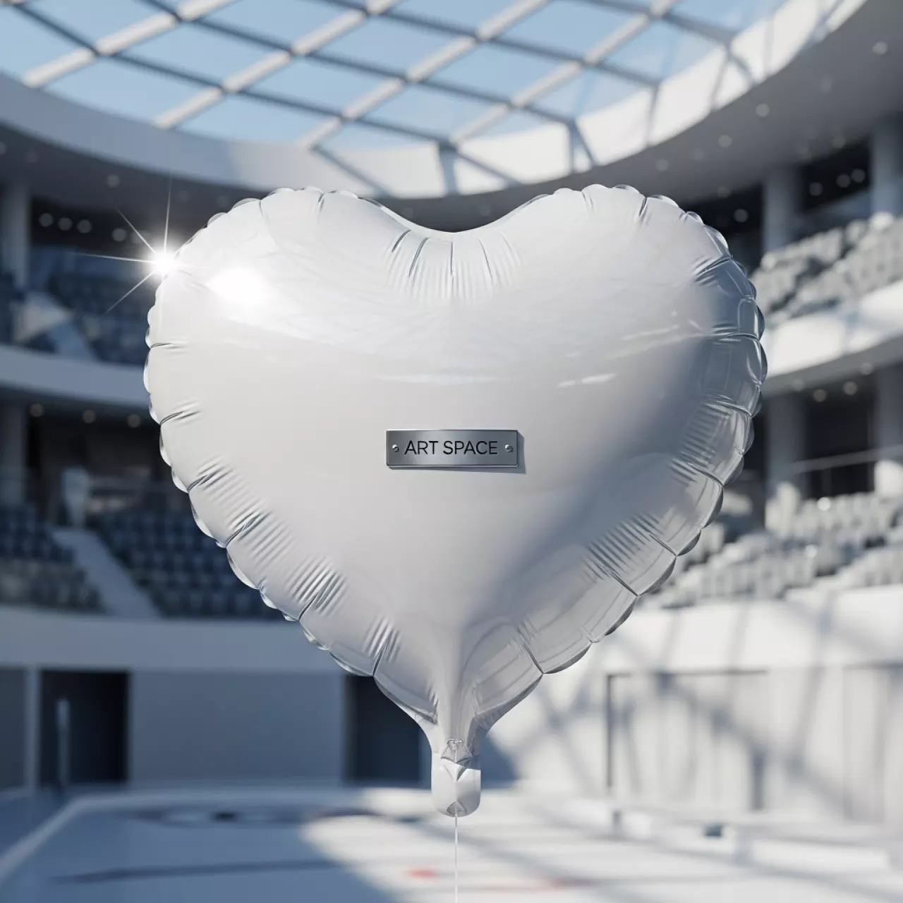 Аренда Сердце фольгированное 46 см белое в Керлинговом центре «Ледяной куб» — ART SPACE