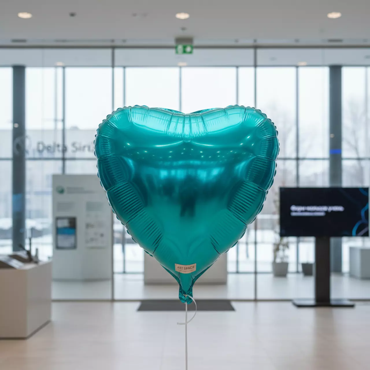 Аренда Сердце фольгированное 46 см бирюзовое в Delta Sirius — ART SPACE