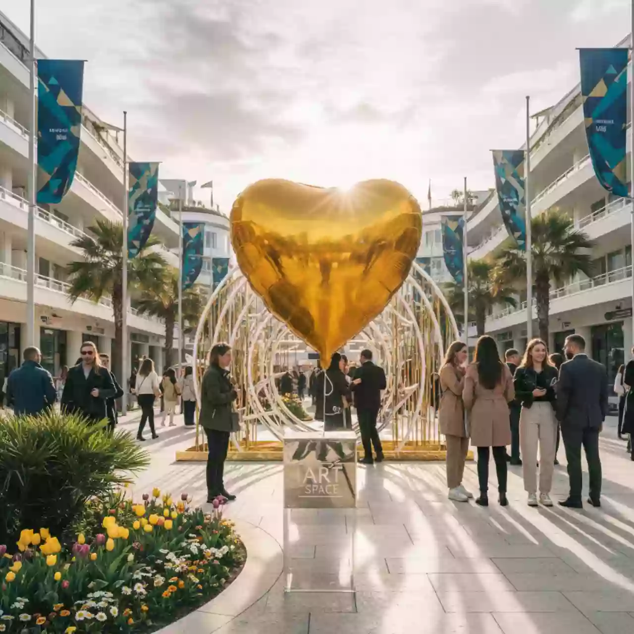 Аренда Сердце фольгированное золото 78 см в парке «Ривьера» — ART SPACE