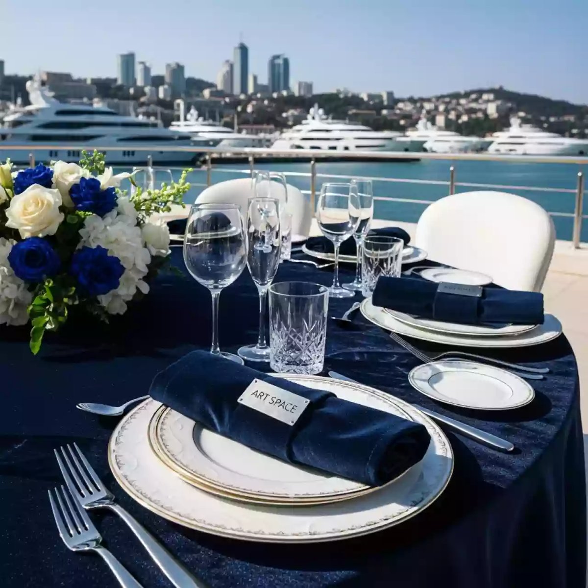 Аренда Сет Бархатный каскад на 8 персон на территории Морпорта Сочи — ART SPACE