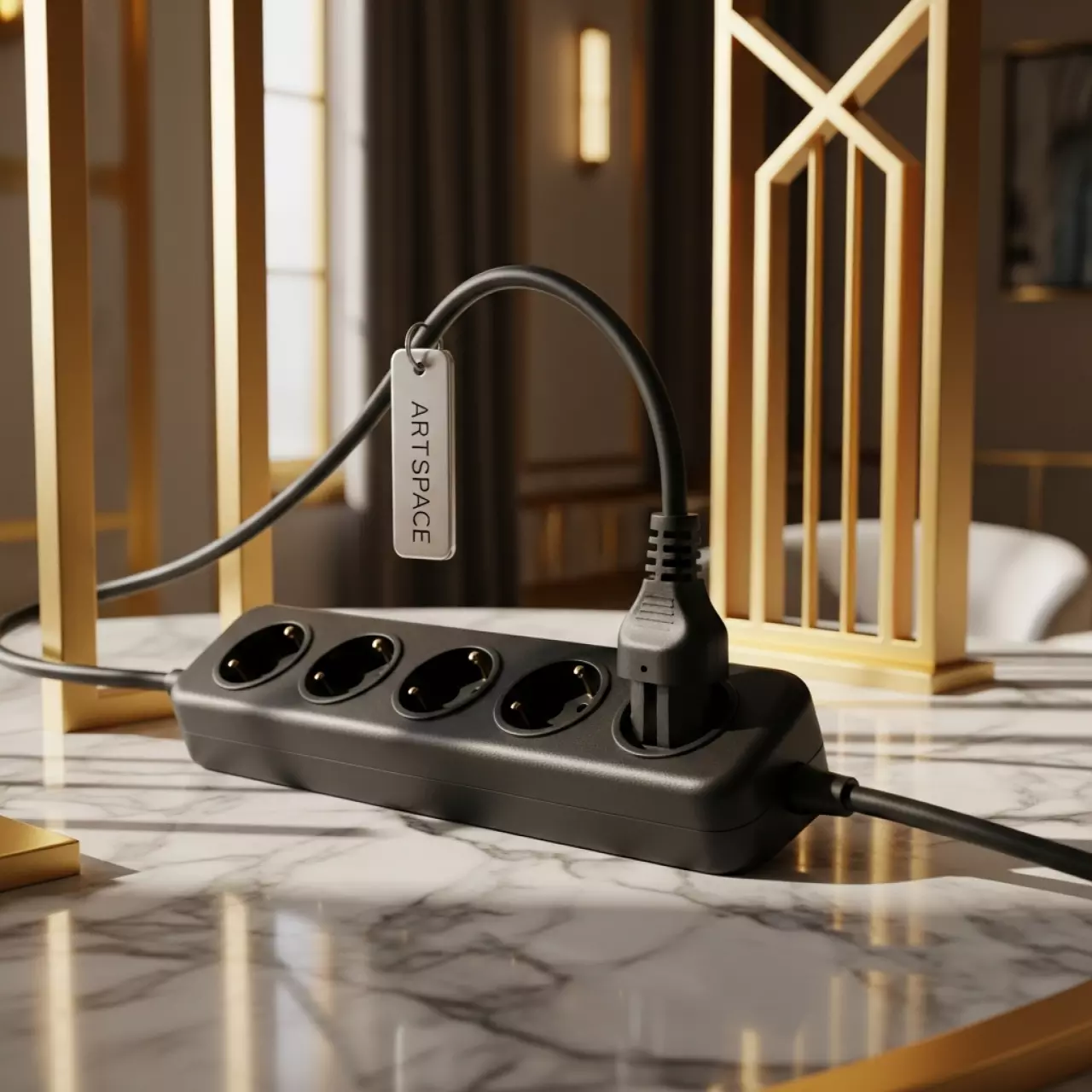 Аренда Сетевой фильтр Power Cube SPG5 C5 5 м 5 розеток с заземлением чёрный в казино «Сочи» — ART SPACE