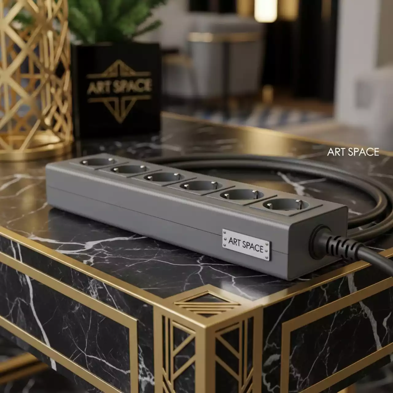 Аренда Сетевой фильтр Power Cube SPG B10 3 м 5 розеток с заземлением серый в Поляна 1389 Отель и Спа — ART SPACE