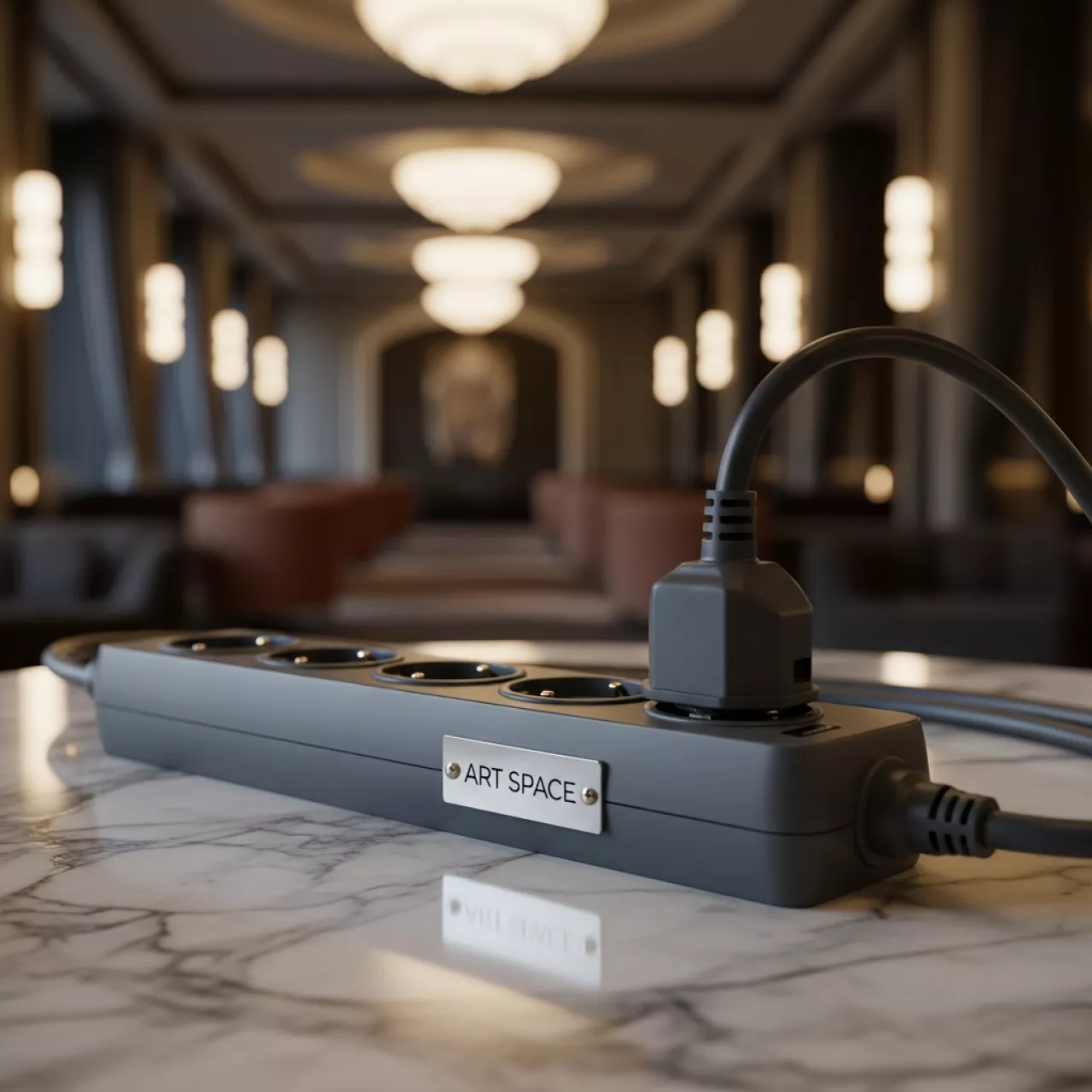 Аренда Сетевой фильтр Power Cube SPG B15 3 м 5 розеток с заземлением серый в Radisson Collection Paradise — ART SPACE