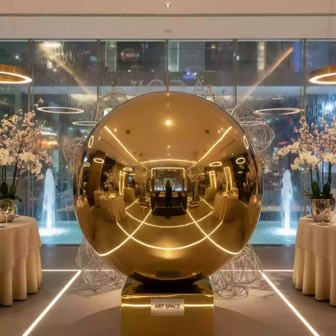 Аренда Шар декоративный 50 см золото в ресторане «Voda» — ART SPACE