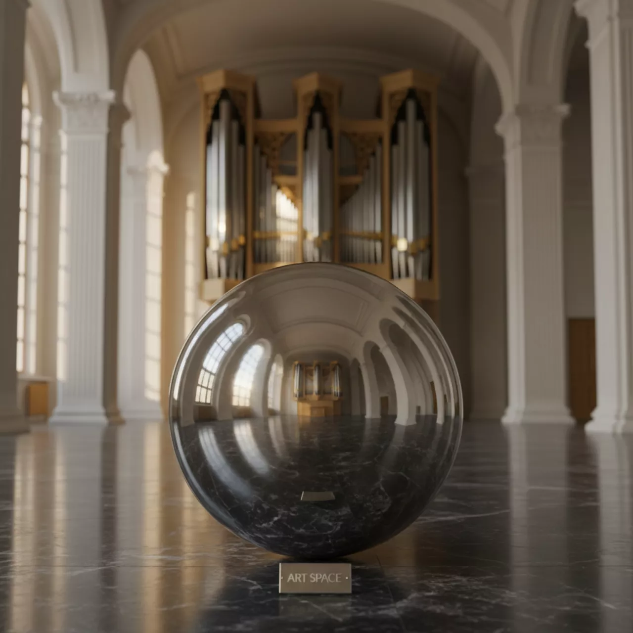 Аренда Шар декоративный 80 см серебро в Зале органной и камерной музыки — ART SPACE