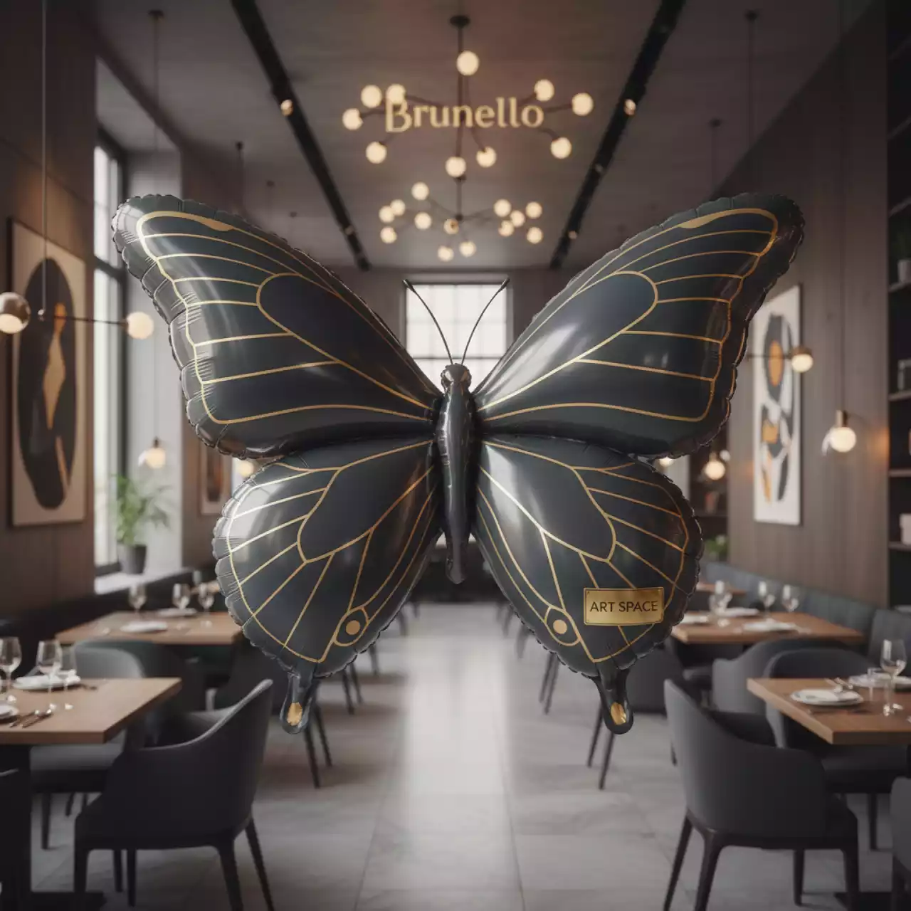 Аренда Шар фольгированный «Бабочка» в ресторане «Brunello» — ART SPACE