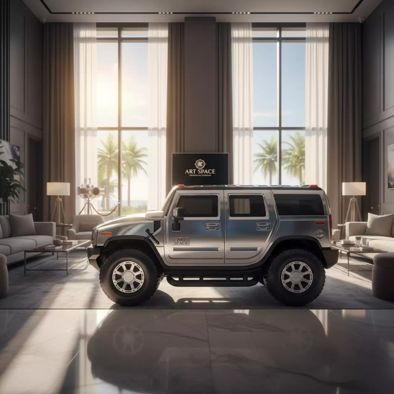 Аренда Шар фольгированный джип Хаммер в Pullman Sochi Centre — ART SPACE