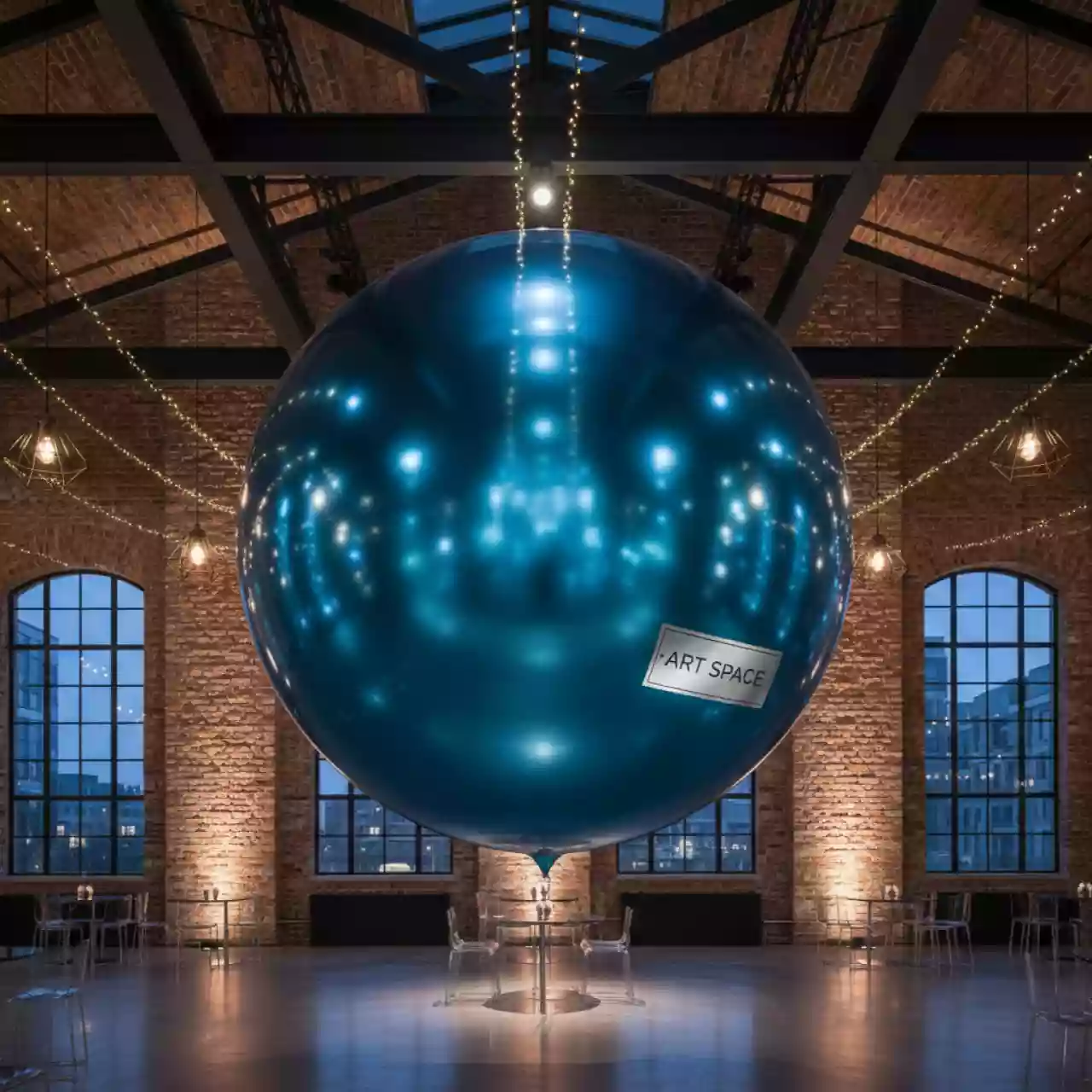 Аренда Шар фольгированный круглый голубой в Delta Sirius — ART SPACE