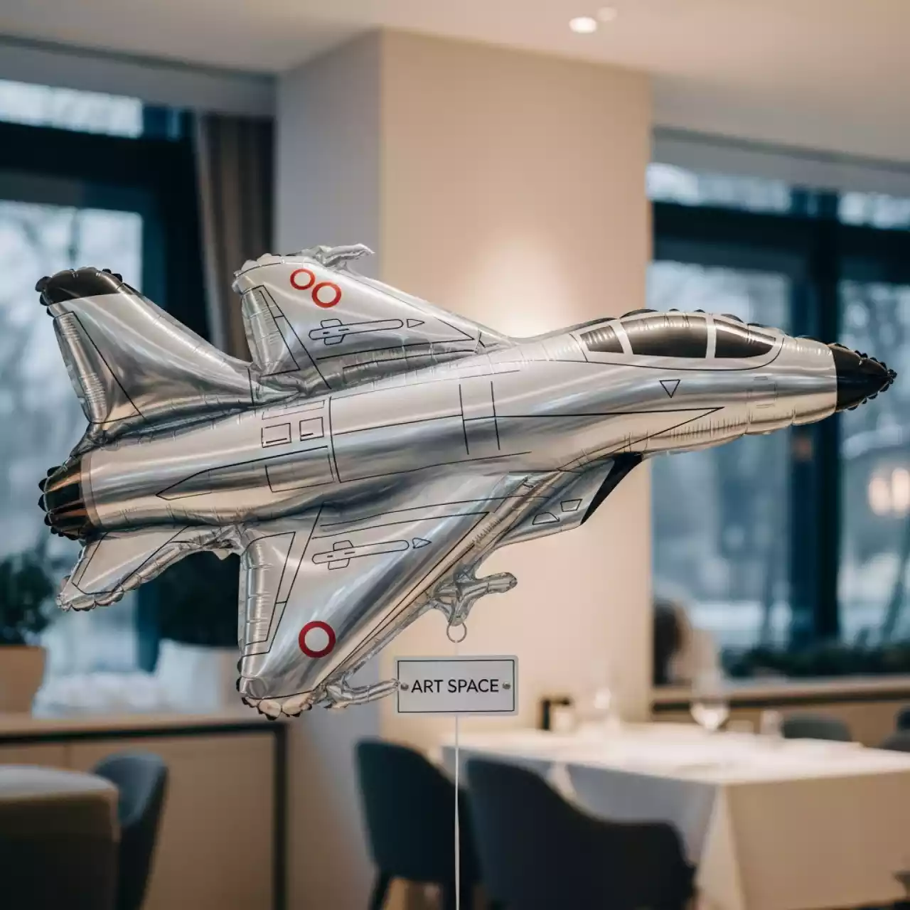 Аренда Шар фольгированный «Самолет военный» в ресторане «Brunello» — ART SPACE