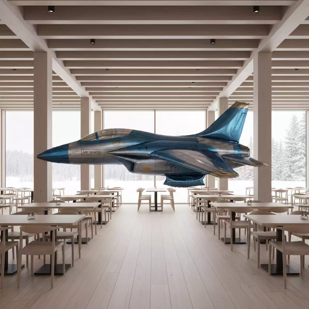 Аренда Шар фольгированный самолет военный в ресторане «Sanremo» — ART SPACE