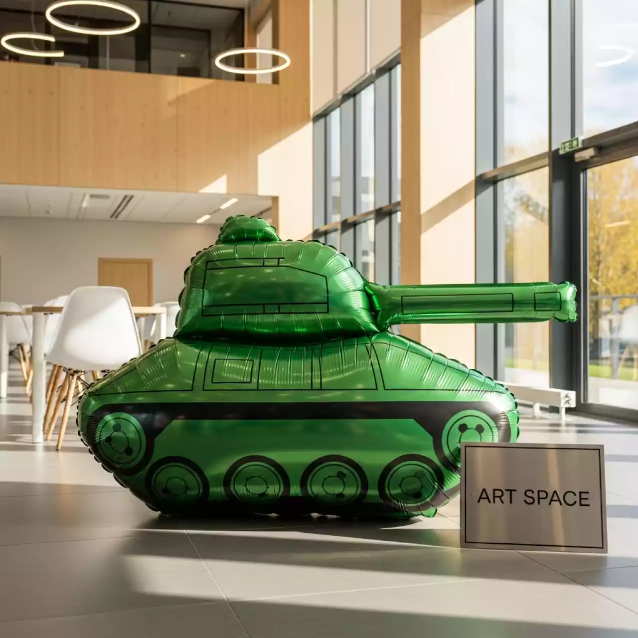 Аренда Шар фольгированный "Танк" зеленый в Университете «Сириус» — ART SPACE