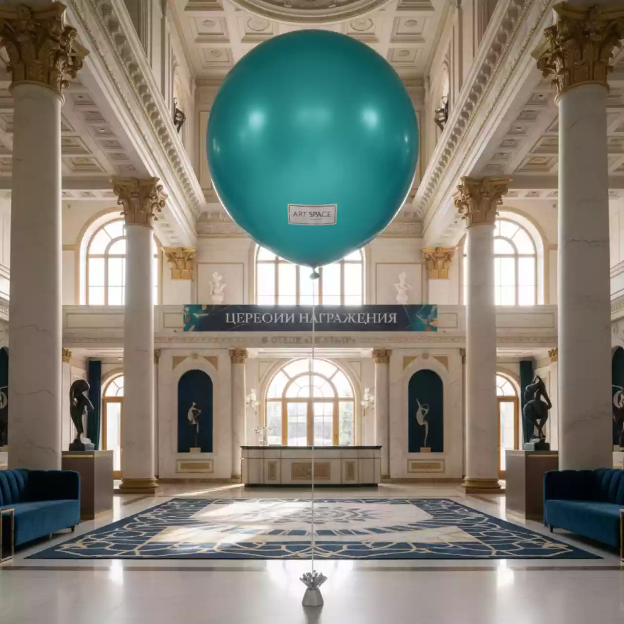Аренда Шар с гелием 45 см бирюзовый в отеле «Богатырь» — ART SPACE