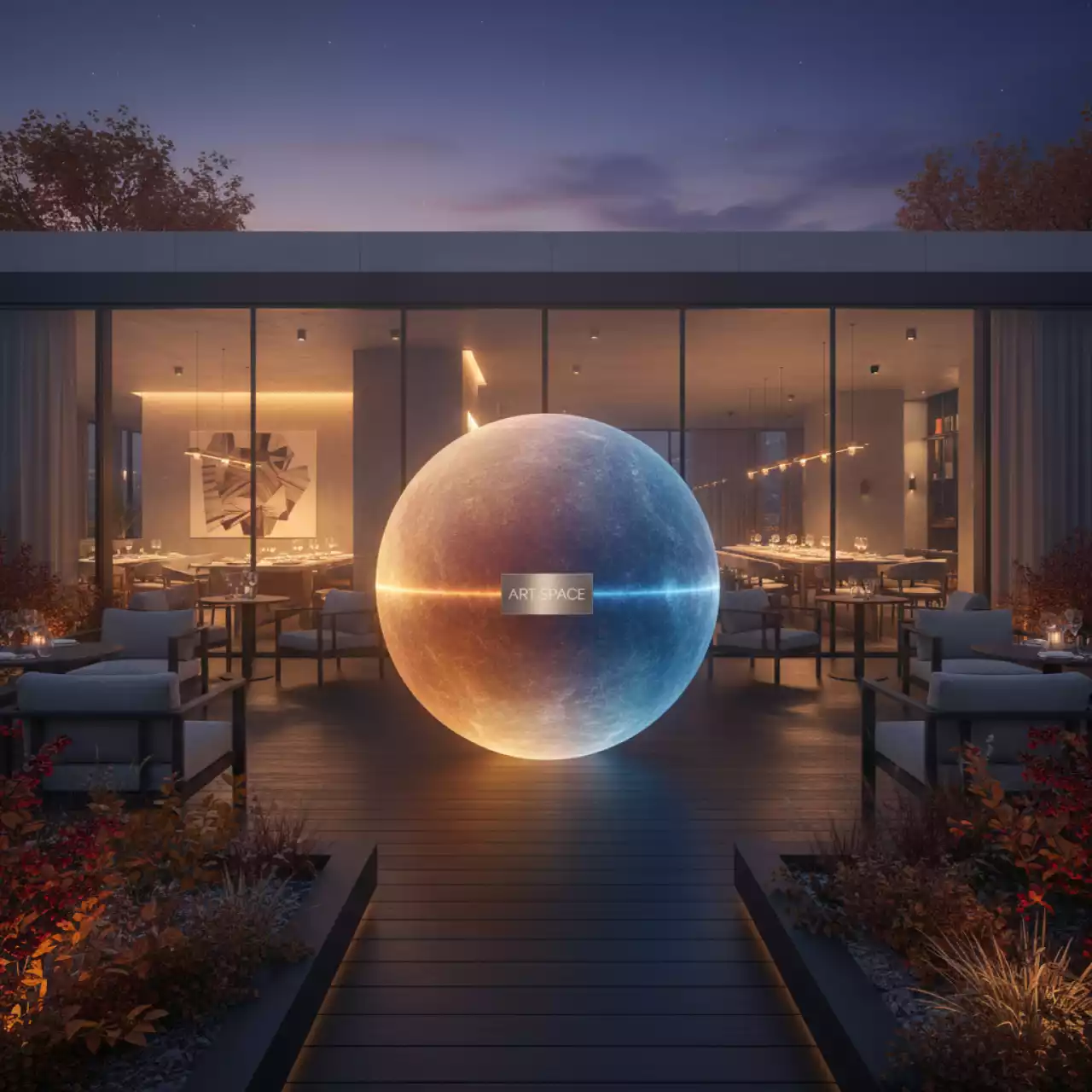 Аренда Шар светящийся декоративный в ресторане «Sanremo» — ART SPACE