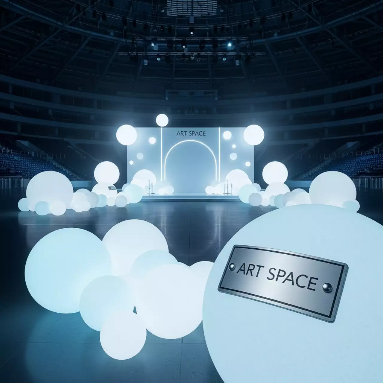 Аренда Шары полусферы LED в ледовом дворце «Большой» — ART SPACE