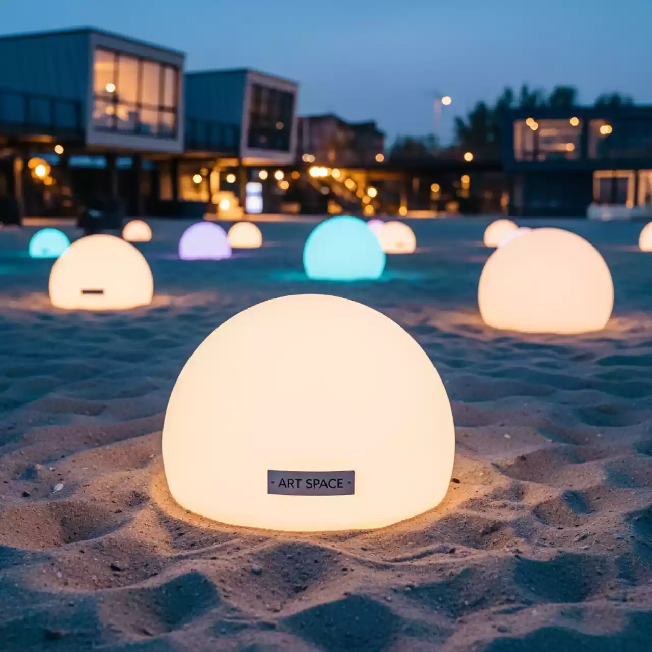Аренда Шары светящиеся и полусферы LED на пляже «Ривьера» — ART SPACE