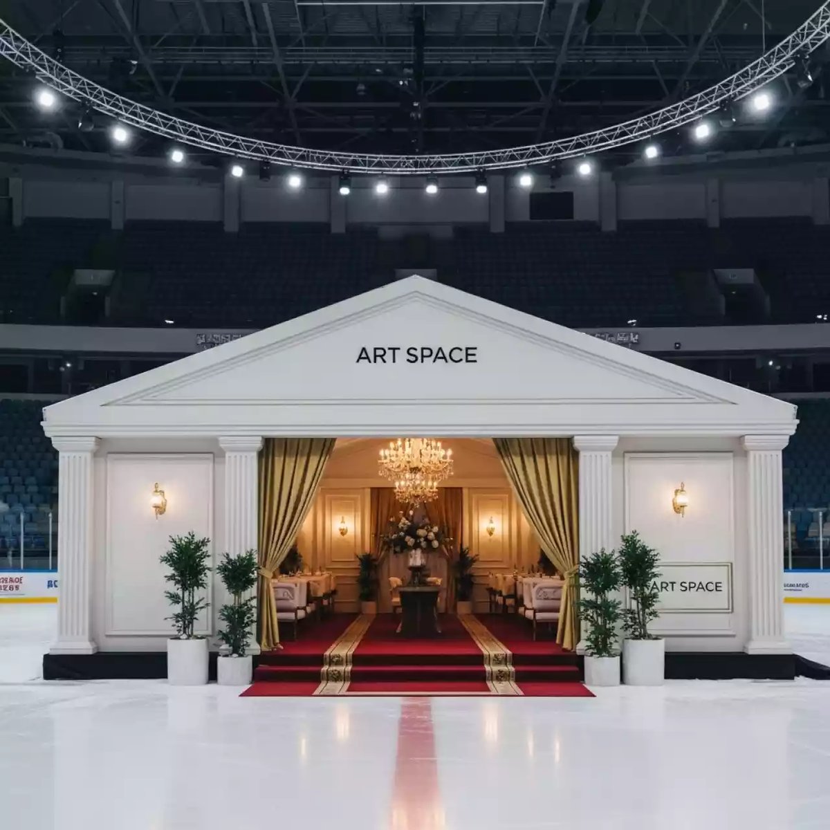 Аренда Шатер 3х10 м в ледовом дворце «Роза Хутор» — ART SPACE