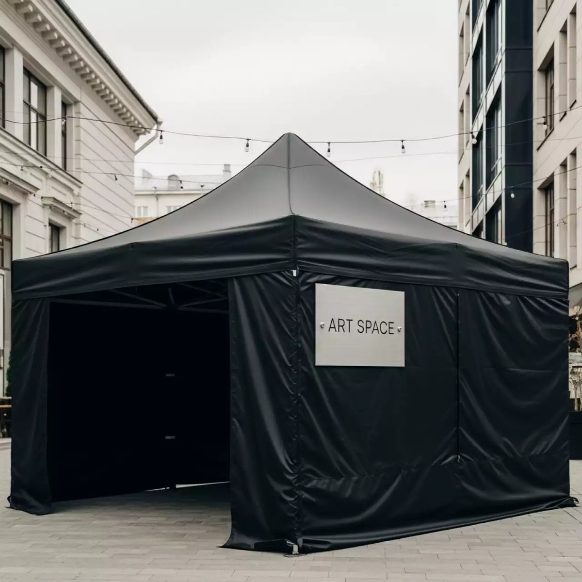 Аренда Шатер 4х4 м черный в ресторане «Sanremo» — ART SPACE